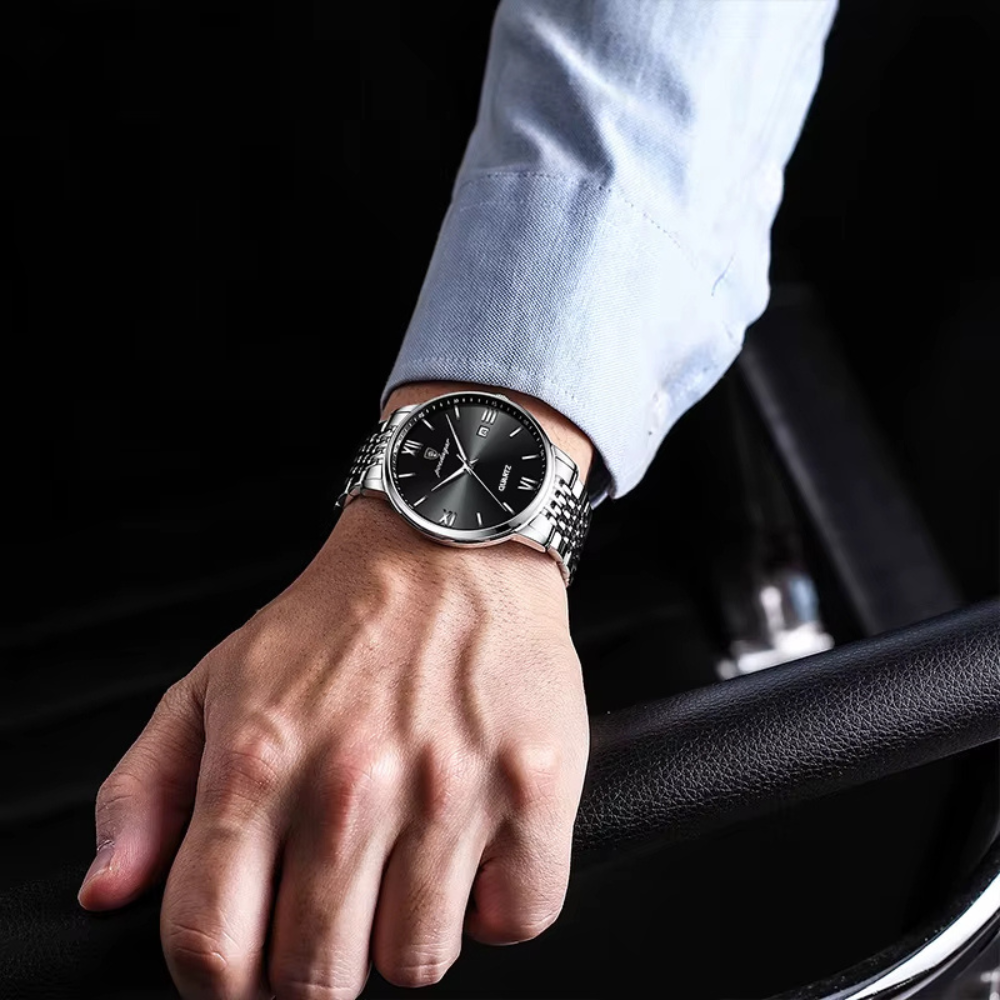 Montre Homme Ultra-Fine en Acier, Design Minimaliste
