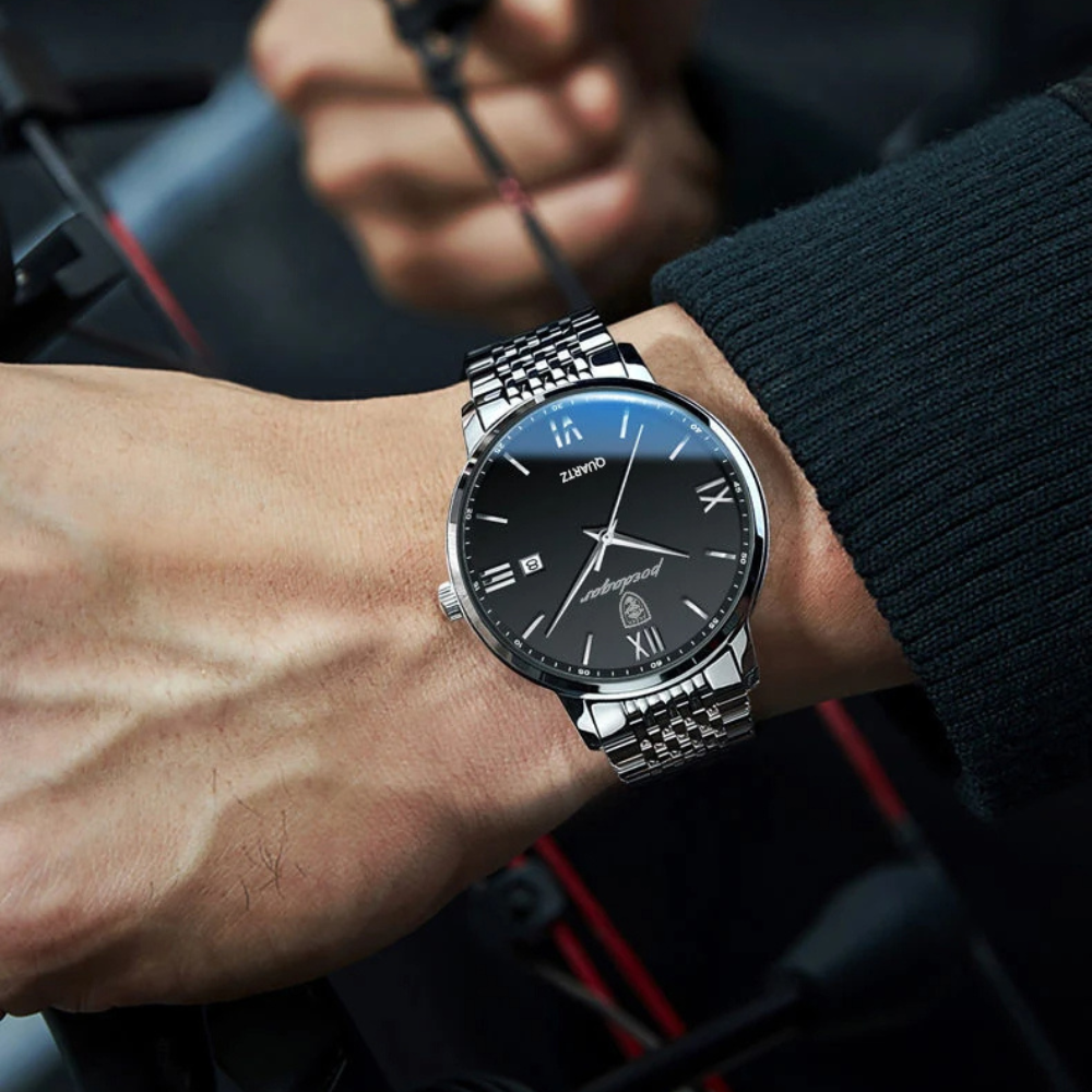 Montre Homme Ultra-Fine en Acier, Design Minimaliste