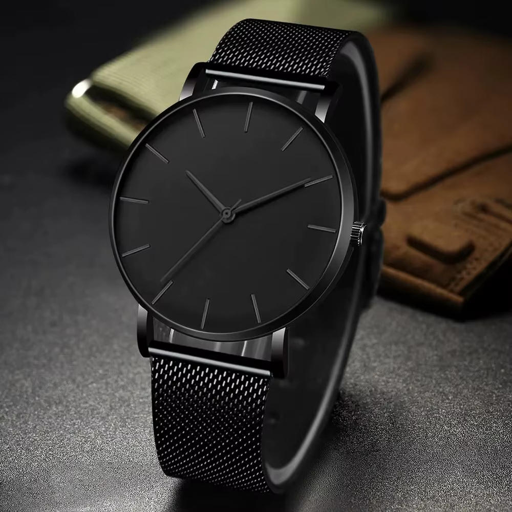 Montre Luxe Homme Noire Minimaliste