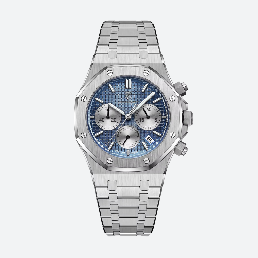 Montre Luxe Chronographe Homme, Cadran Texturé