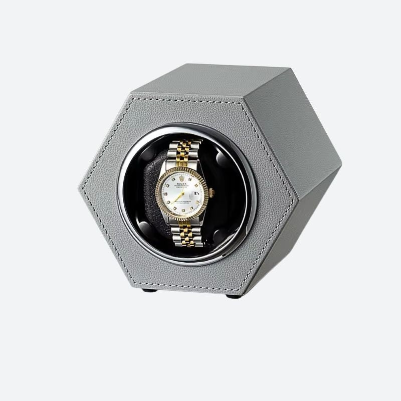 Remontoir automatique USB Cuir Hexagonal