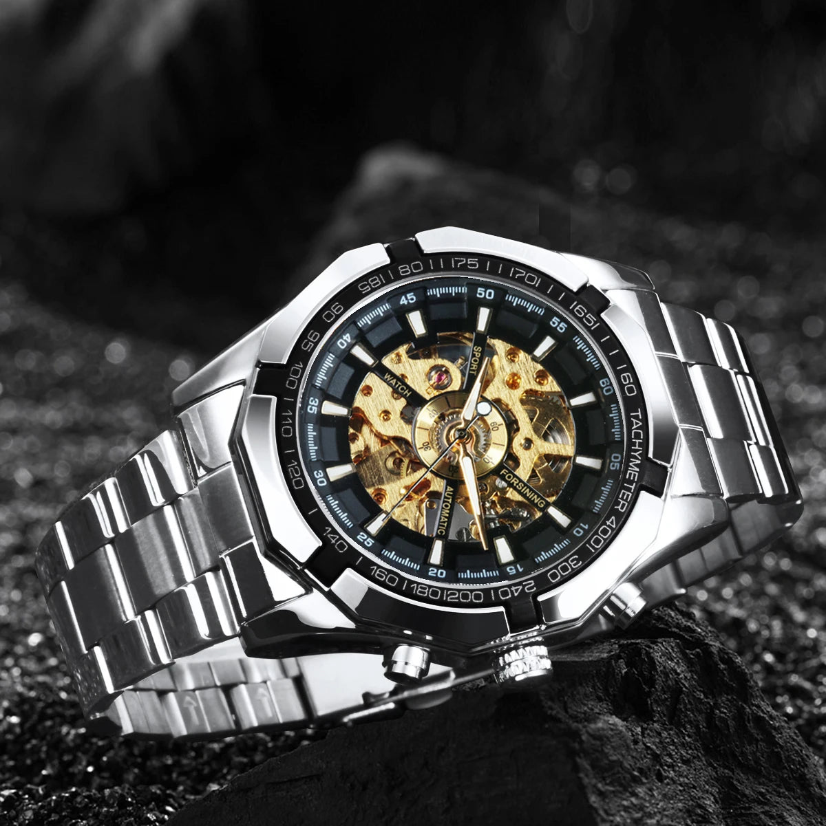 Montre Automatique Squelette Look Sportif