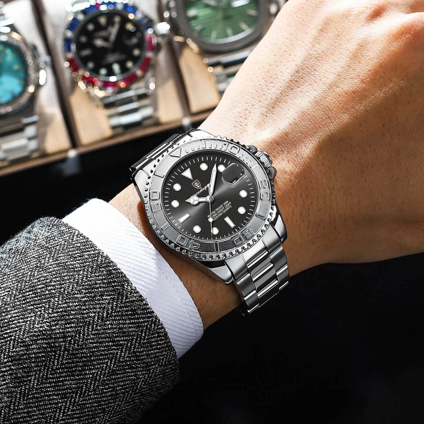 Montre à quartz de luxe Style plongeur