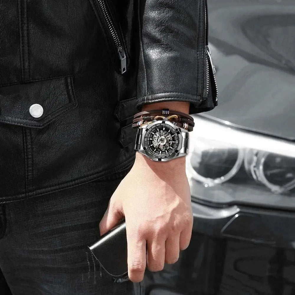 Montre Automatique Squelette Look Sportif