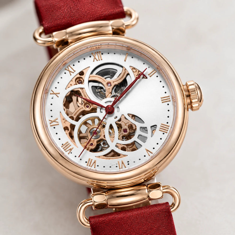 Montre Automatique Squelette Femme à Mécanisme Apparent - Détail matière