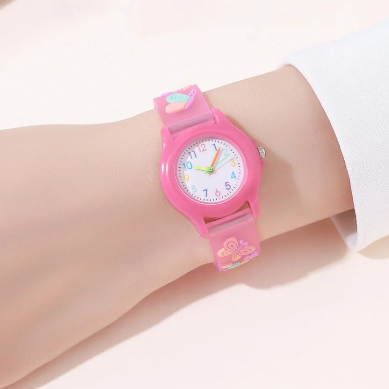 Montre Apprentissage Enfant Fille Bracelet Papillons