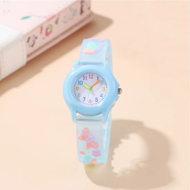 Montre Apprentissage Enfant Fille Bracelet Papillons