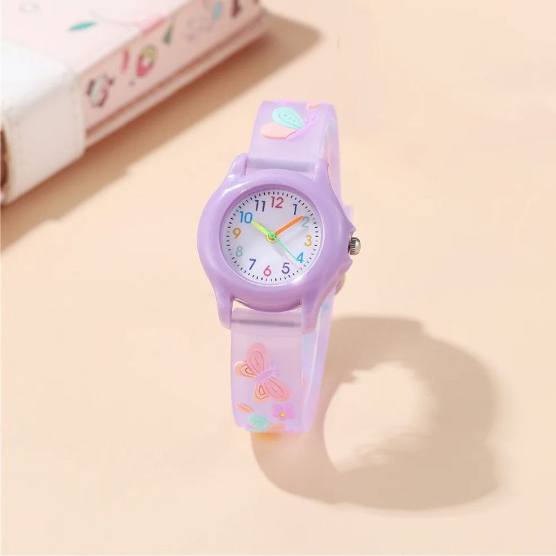 Montre Apprentissage Enfant Fille Bracelet Papillons