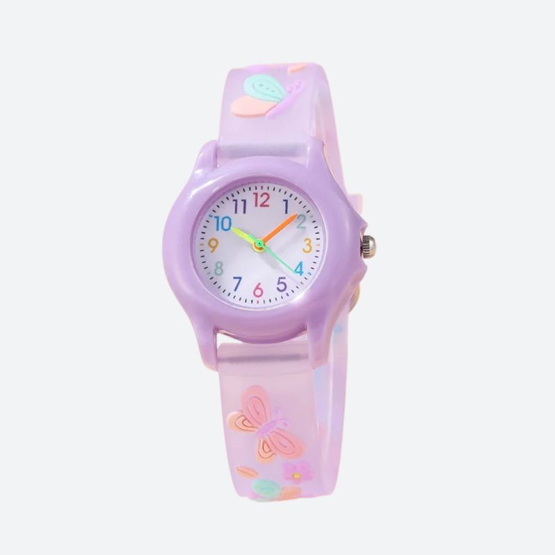 Montre Apprentissage Enfant Fille Bracelet Papillons
