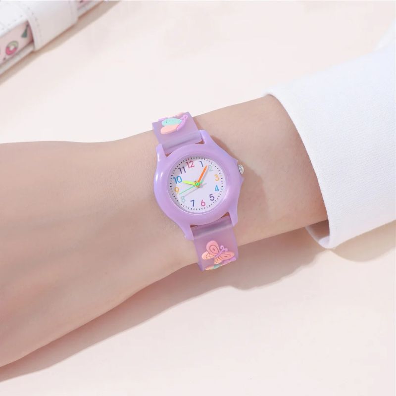 Montre Apprentissage Enfant Fille Bracelet Papillons