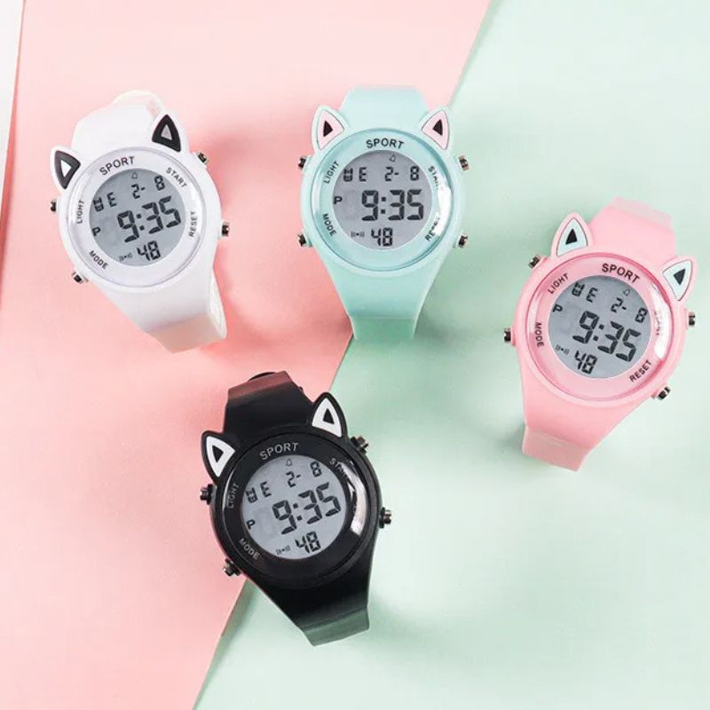 Montre Chat Digitale Enfant avec Bracelet Licorne