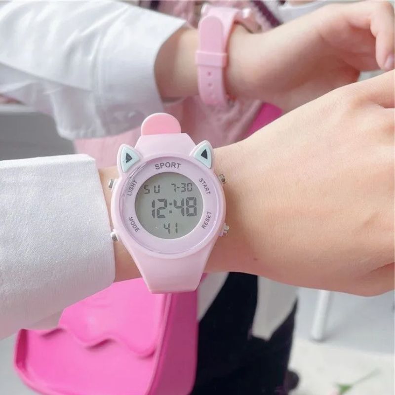 Montre Chat Digitale Enfant avec Bracelet Licorne
