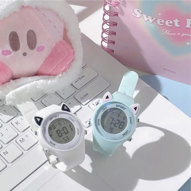Montre Chat Digitale Enfant avec Bracelet Licorne