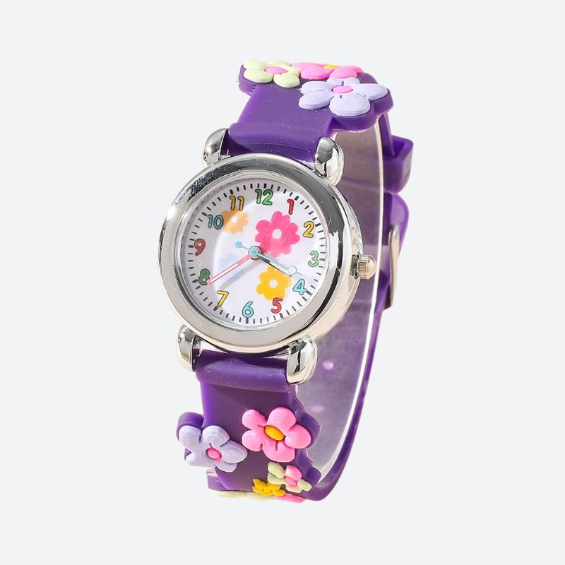Montre pédagogique enfant fleurs relief