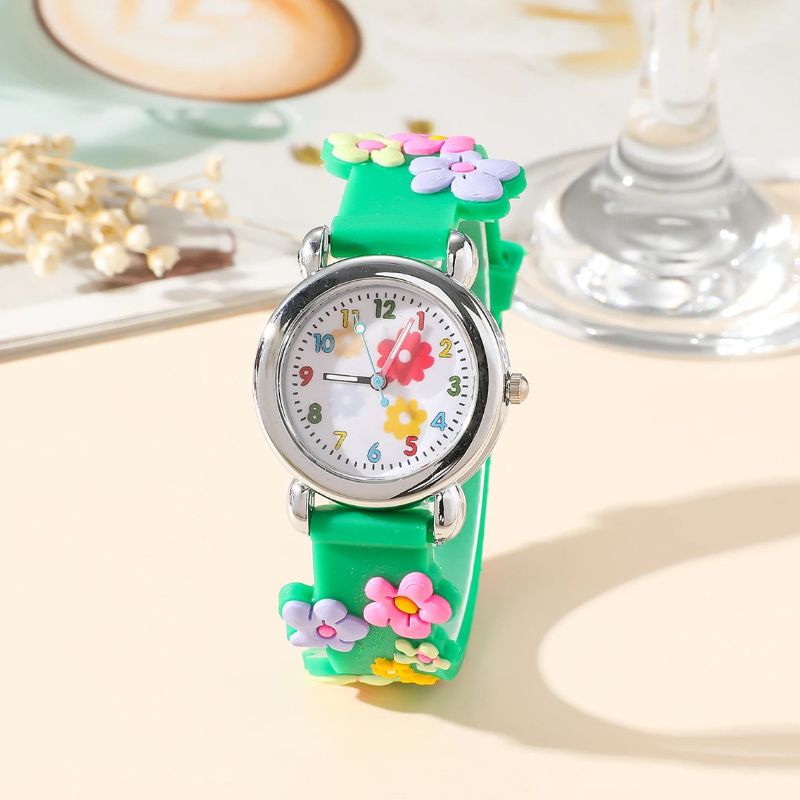 Montre pédagogique enfant fleurs relief