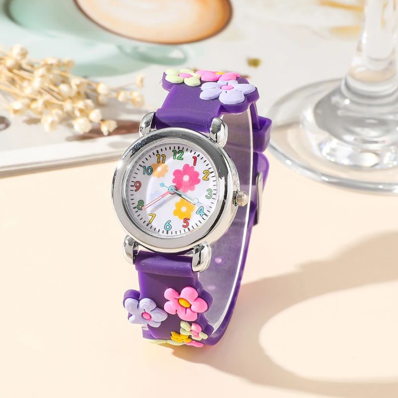Montre pédagogique enfant fleurs relief
