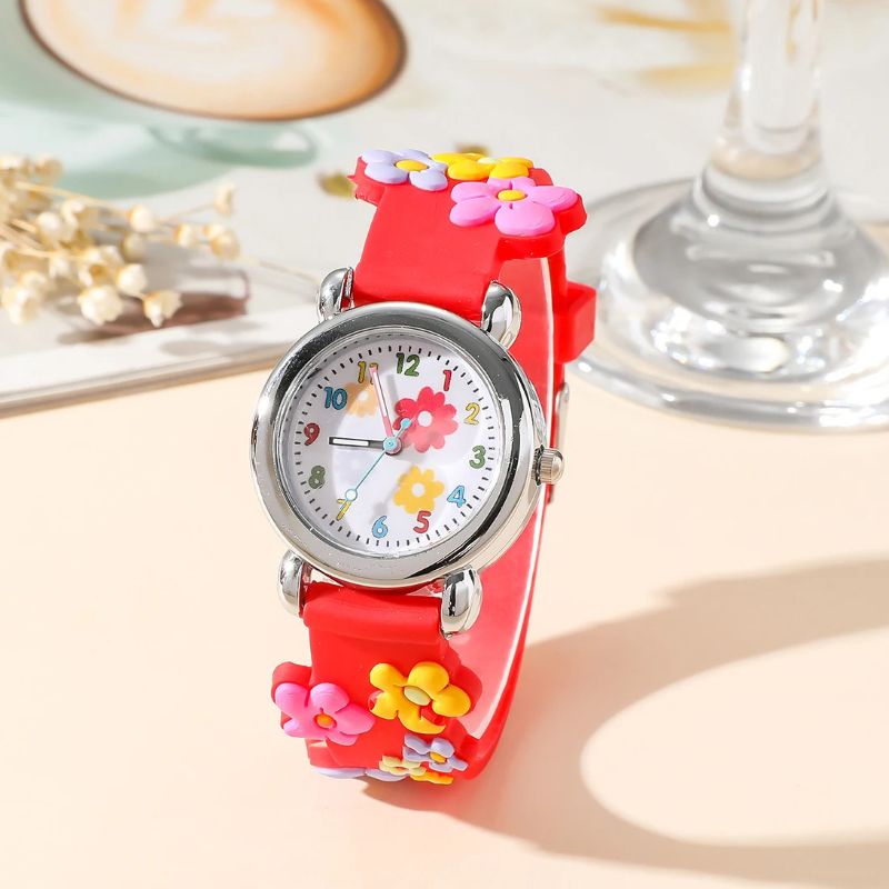 Montre pédagogique enfant fleurs relief