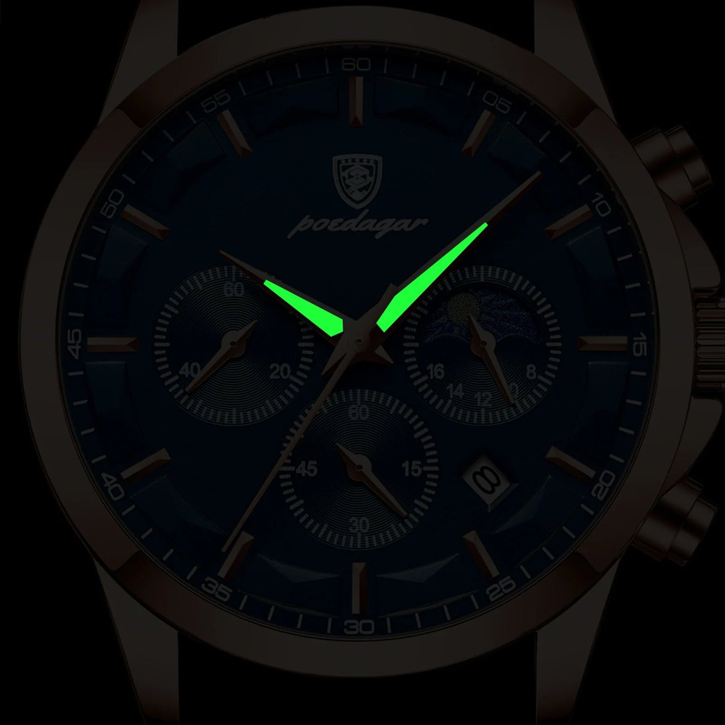 Montre Homme Chronographe Quartz, Bracelet Acier Inoxydable