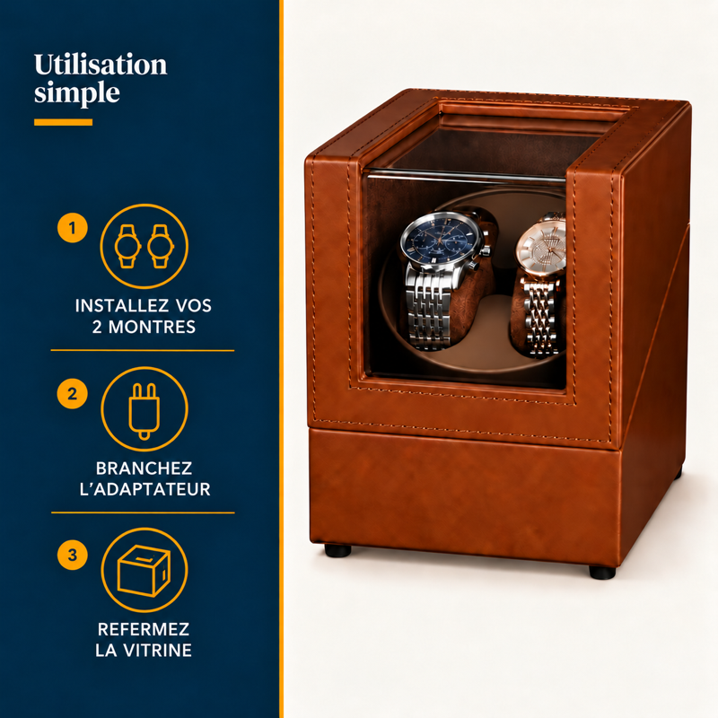 Remontoir automatique Premium : utilisation simple en 3 étapes
