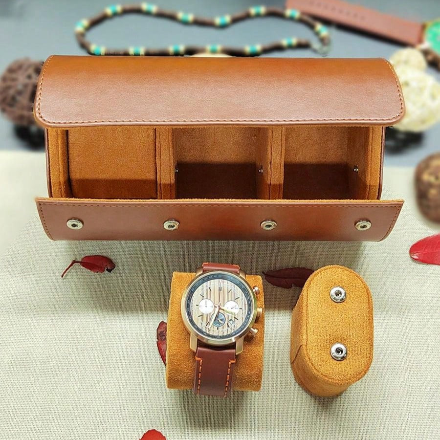 Étui Montre en cuir lisse