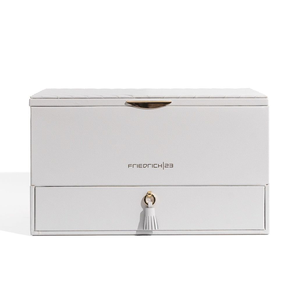 Boite à bijoux avec pochette en cuir véritable Aurora
