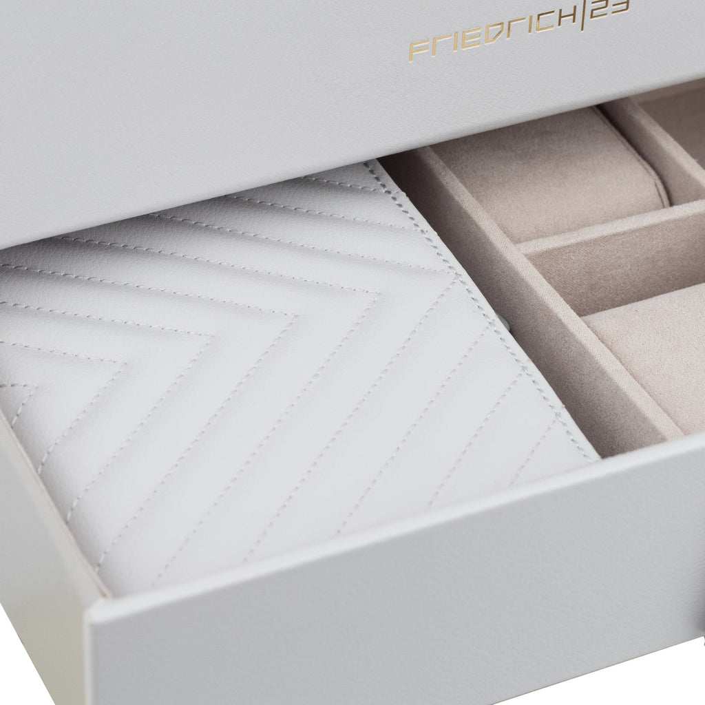 Boite à bijoux avec pochette en cuir véritable Aurora