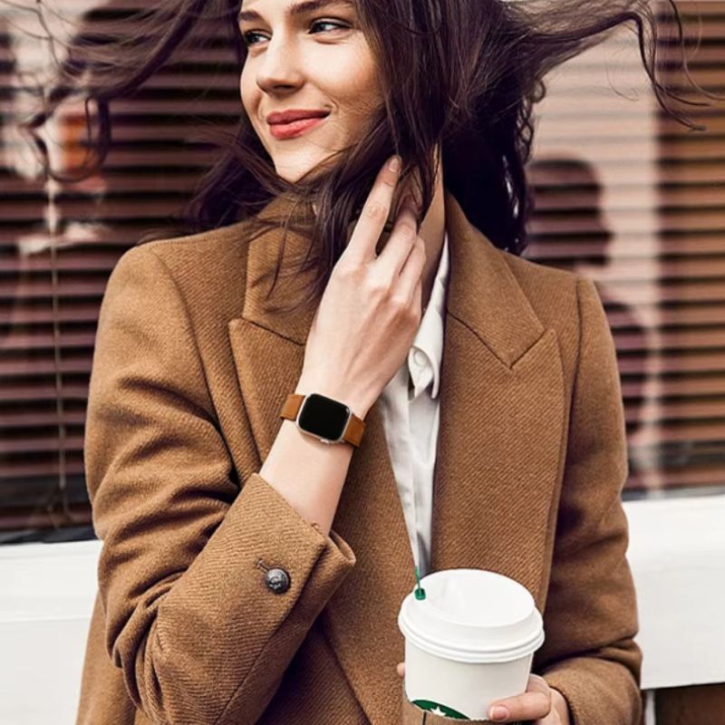 Bracelet Montre Cuir et Silicone