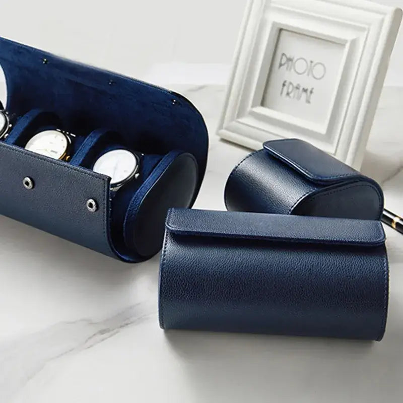 Étui à montre pour homme - Cuir bleu