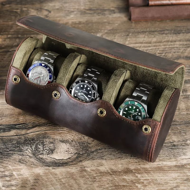 Étui pour montre de Voyage Cuir Vintage Image