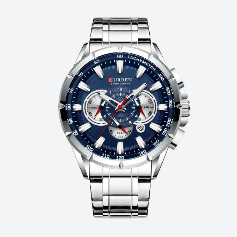 Grande Montre Chronographe Homme à Quartz, Design Sportif