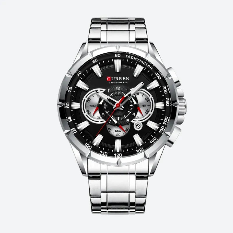 Grande Montre Chronographe Homme à Quartz, Design Sportif