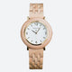 Montre Bois Femme au Cadran Épuré et Coloris Naturels couleur blanche sur fond gris