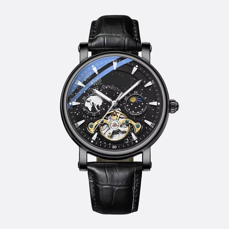 Montre Automatique Homme Design Céleste Lumineux