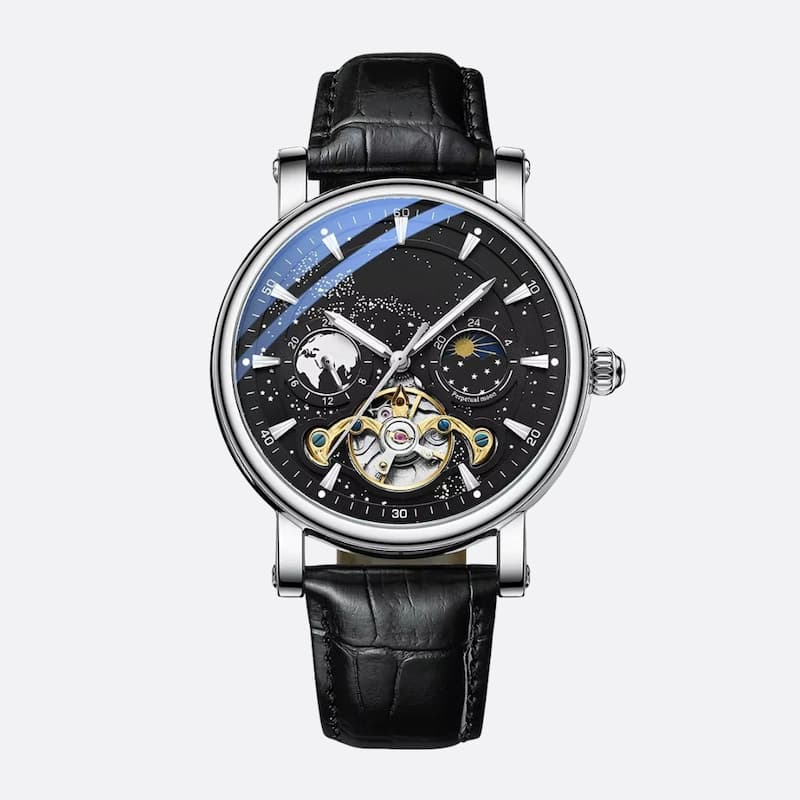 Montre Automatique Homme Design Céleste Lumineux