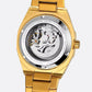 Montre Automatique Homme Dorée, Design Octogonal