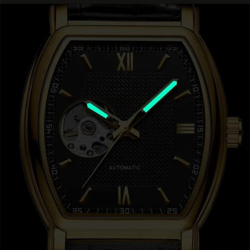Montre Automatique Homme Tonneau avec Mouvement Apparent