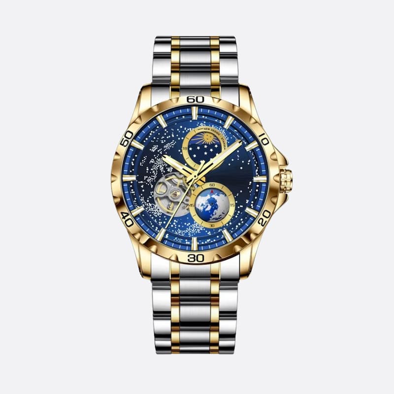 Montre Automatique Homme Étanche Design Galaxie