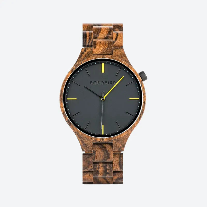 Montre Bois pour Homme, Design Épuré