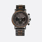 Montre en Bois Chronographe Homme et Acier, Fonctionnalité Sportive