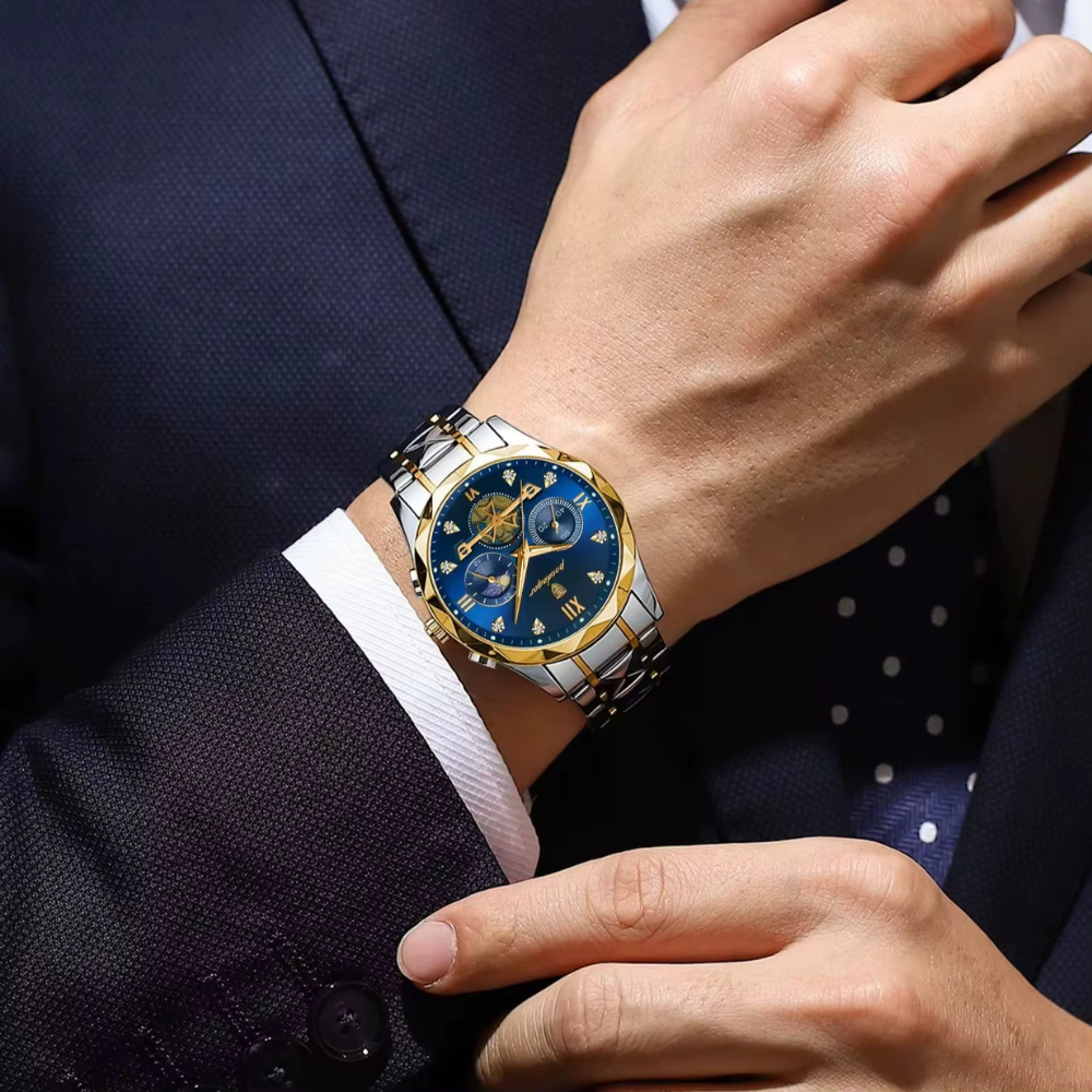 Montre Chronographe Homme Quartz Luxe Multifonction