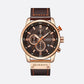 Montre Chronographe Homme Quartz Étanche avec Bracelet en Cuir
