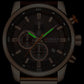 Montre Chronographe Homme Quartz Étanche avec Bracelet en Cuir