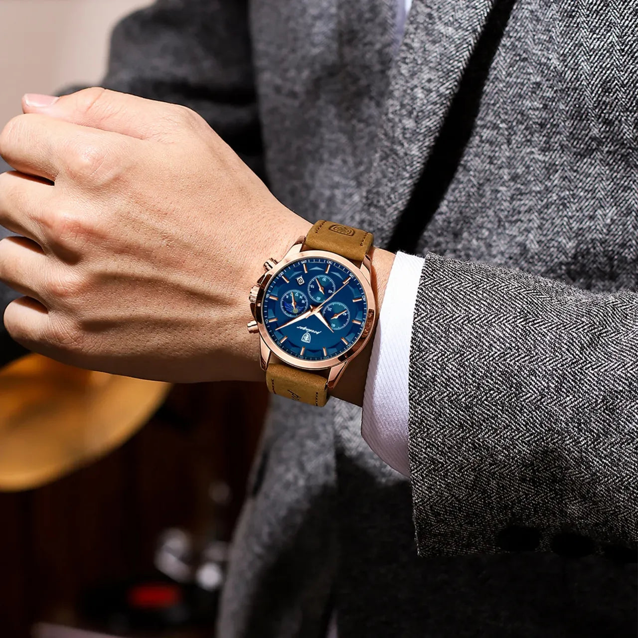 Montre Chronographe Homme Style Business Décontracté