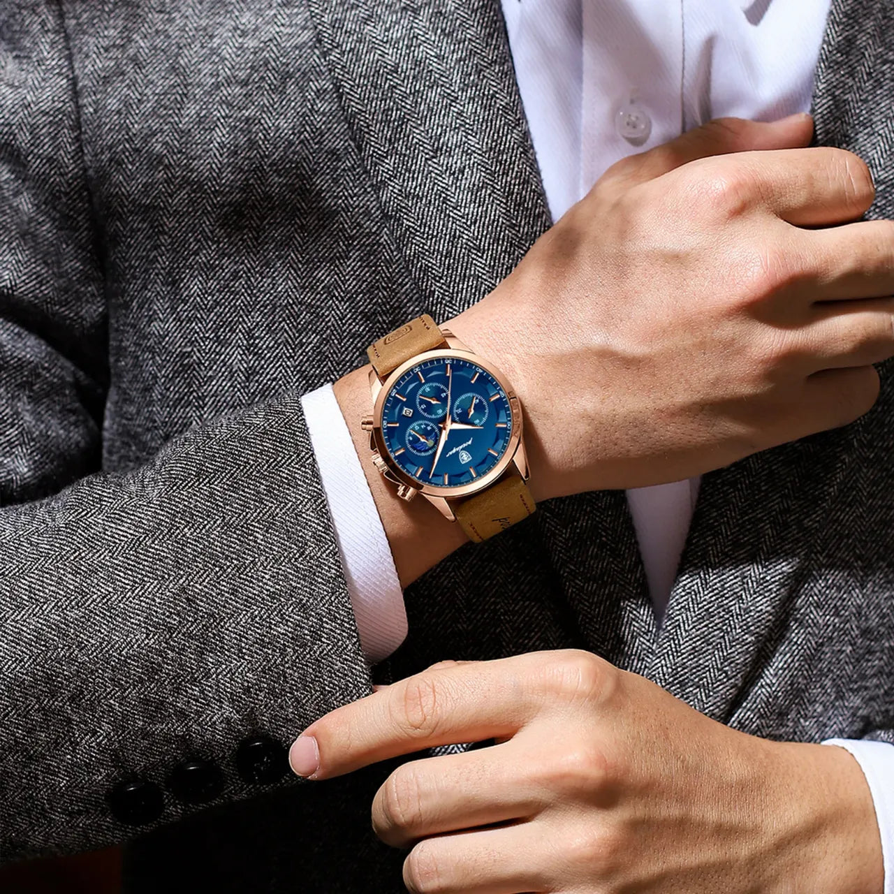 Montre Chronographe Homme Style Business Décontracté