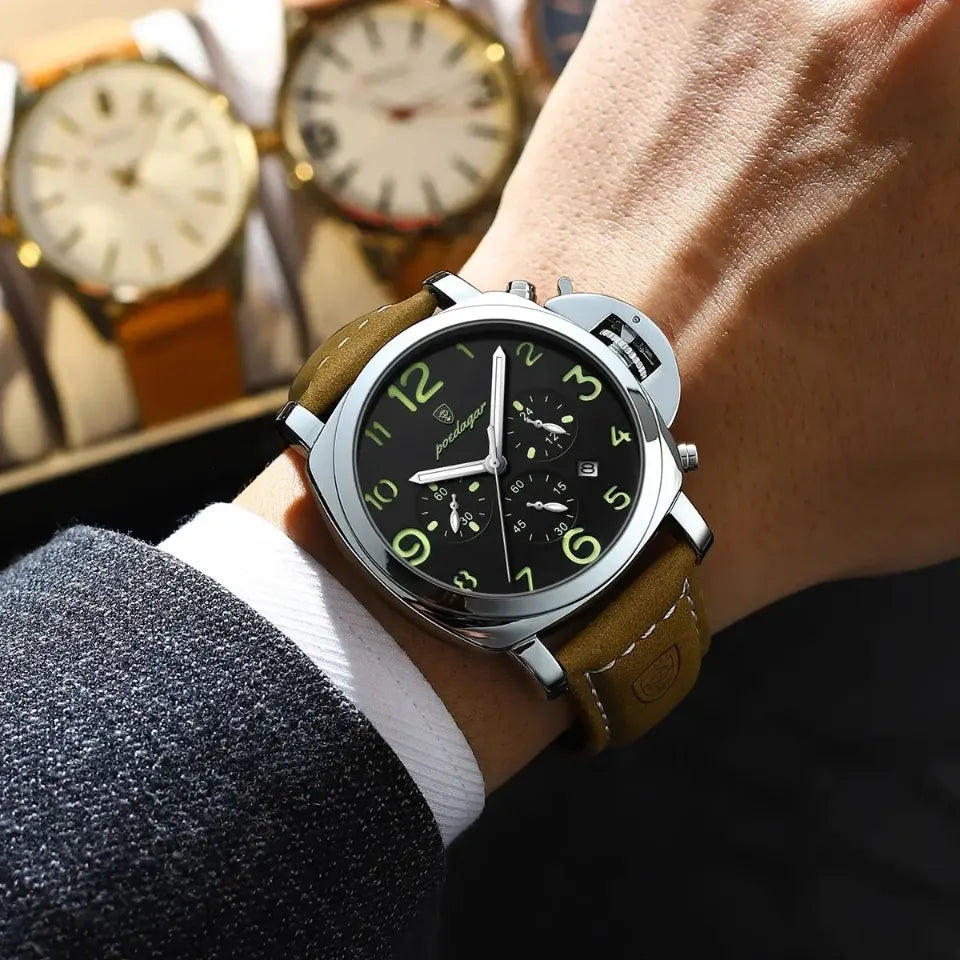 Montre Chronographe Vintage Homme Style Aviateur