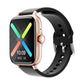 Montre Connectée Femme au Cadran Doré et Couronne Tactile à cadran doré et bracelet noir