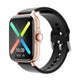 Montre Connectée Femme au Cadran Doré et Couronne Tactile à cadran doré et bracelet noir