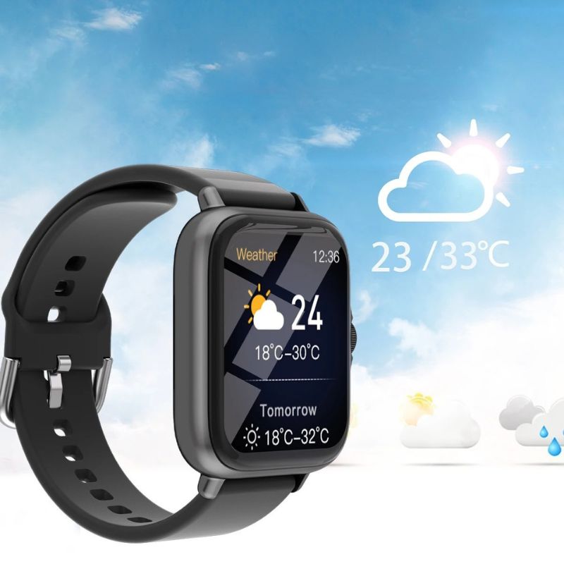 Montre Connectée Femme au Cadran Doré et Couronne Tactile et sa lecture de la météo