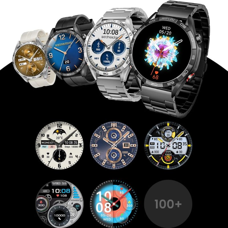 Montre Connectée Homme à Cadran Mécanique et Écran AMOLED avec d'autres coloris et les fonds d ecran disponibles