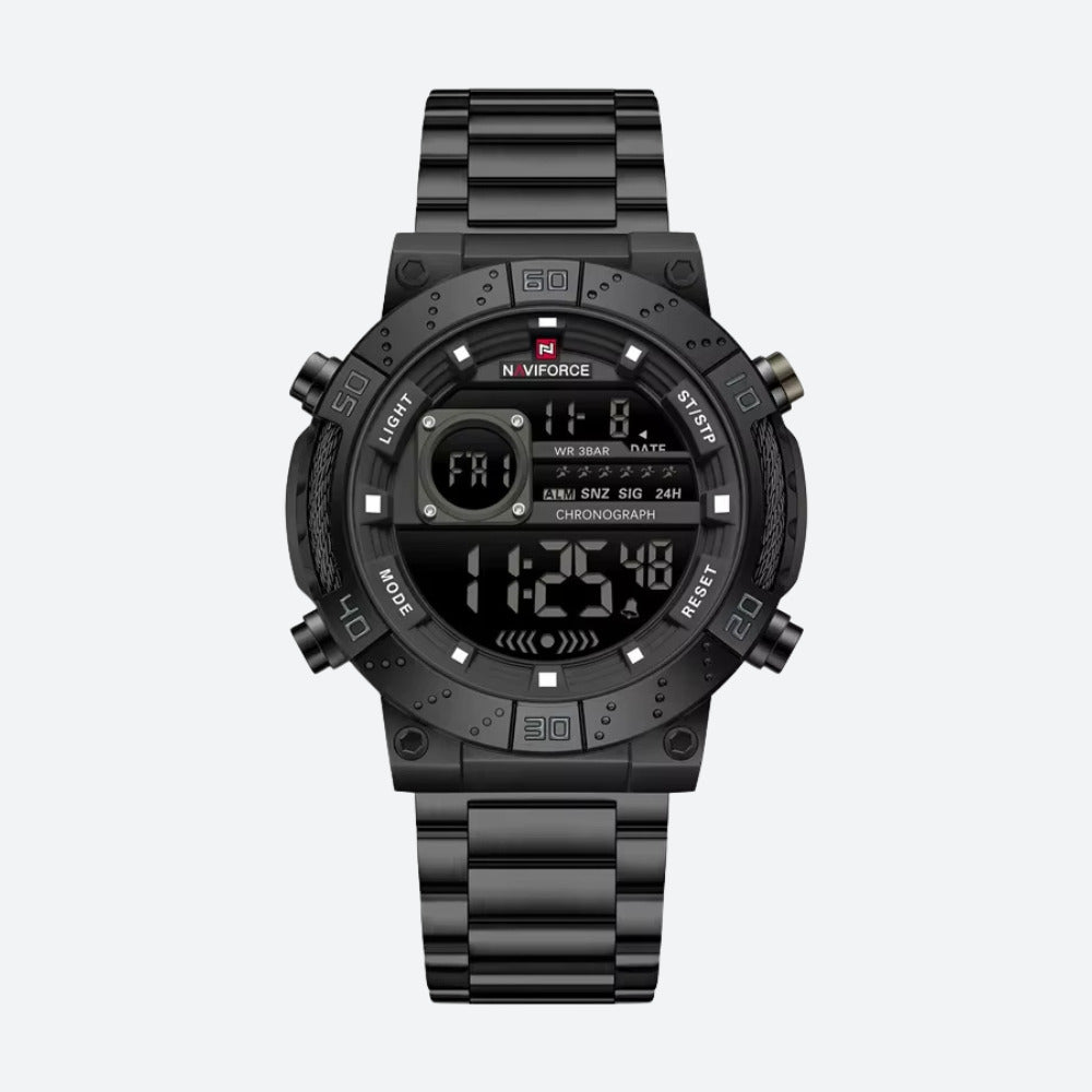 Montre Digitale Homme Ronde Acier, Multifonction